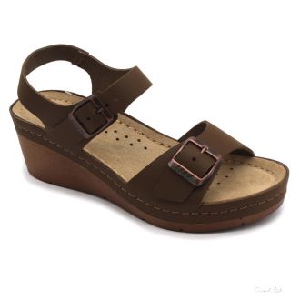 1130 LEON COMFORT NŐI BŐR SZANDÁL-barna