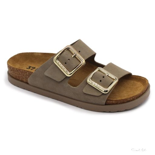 7010 LEON COMFORT NŐI BŐR PAPUCS-szürke
