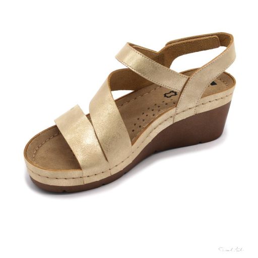 1120 LEON COMFORT NŐI BŐR SZANDÁL-arany