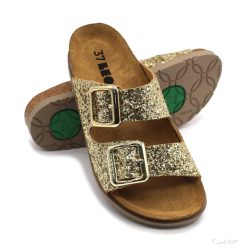 7011 LEON COMFORT NŐI BŐR PAPUCS-arany