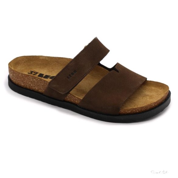 7020 LEON COMFORT NŐI BŐR PAPUCS-barna