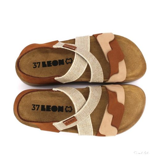 6301 LEON COMFORT NŐI BŐR SZANDÁL-barna