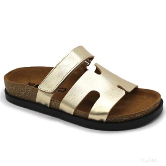 LEON 7032 LEON COMFORT NŐI BŐR PAPUCS-arany