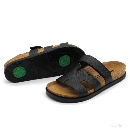 LEON 7032 LEON COMFORT NŐI BŐR PAPUCS-fekete