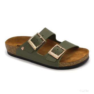 LEON 4014 LEON COMFORT NŐI BŐR PAPUCS-zöld