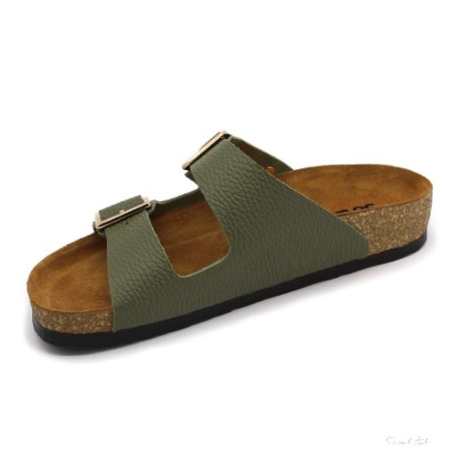 LEON 4014 LEON COMFORT NŐI BŐR PAPUCS-zöld