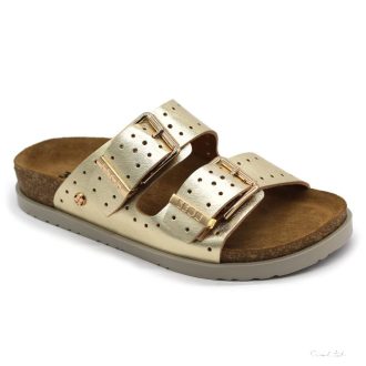 LEON 7012 LEON COMFORT NŐI BŐR PAPUCS-arany