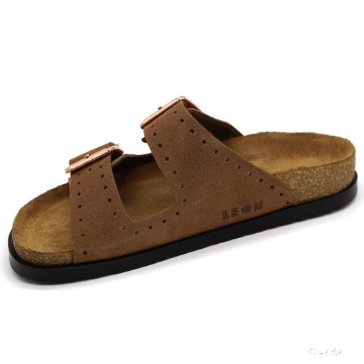 LEON 7012 LEON COMFORT NŐI BŐR PAPUCS-barna