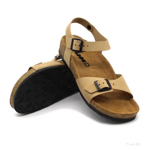 4307 LEON COMFORT NŐI BŐR SZANDÁL-bézs