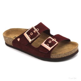 4015 LEON COMFORT NŐI BŐR PAPUCS-bordó