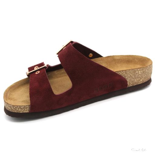 4015 LEON COMFORT NŐI BŐR PAPUCS-bordó
