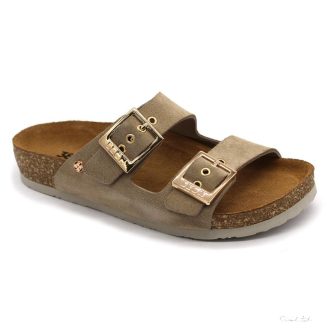 4015 LEON COMFORT NŐI BŐR PAPUCS-szürke