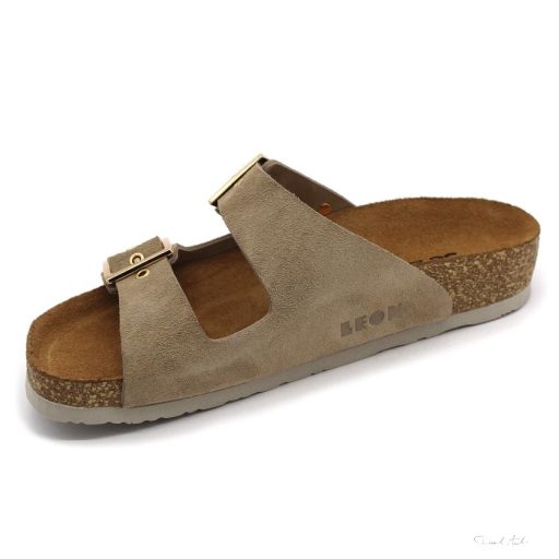 4015 LEON COMFORT NŐI BŐR PAPUCS-szürke