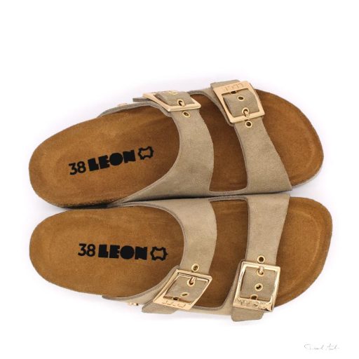 4015 LEON COMFORT NŐI BŐR PAPUCS-szürke