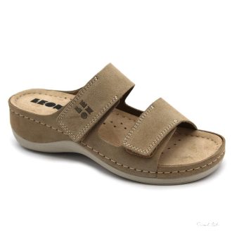 917 LEON COMFORT NŐI BŐR PAPUCS-barna