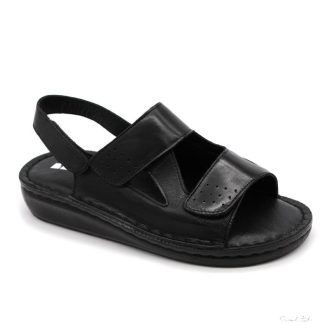 320 LEON COMFORT NŐI BŐR SZANDÁL-fekete