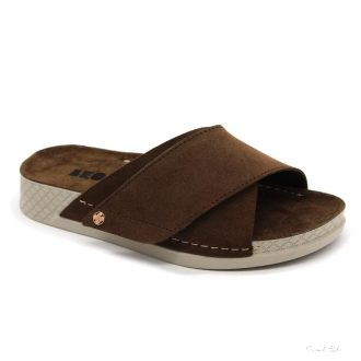 LEON 510 COMFORT NŐI BŐR PAPUCS-barna velúr