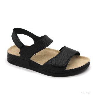 LEON 520 COMFORT NŐI BŐR SZANDÁL-fekete