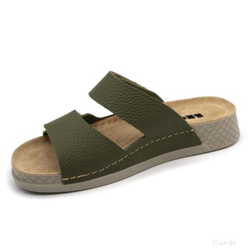 LEON 511 COMFORT NŐI BŐR PAPUCS-zöld