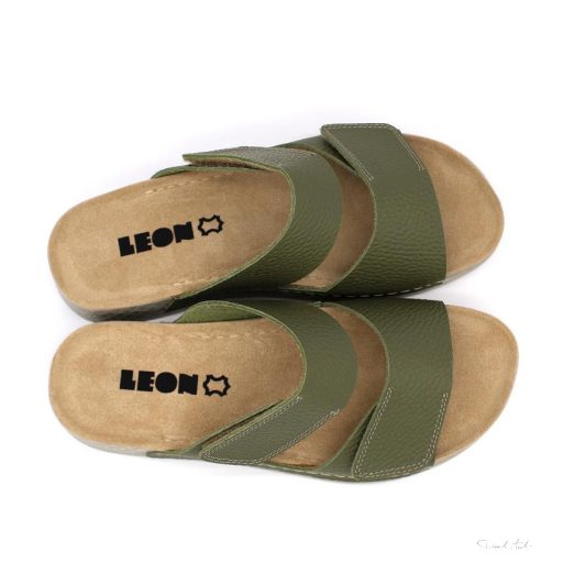 LEON 511 COMFORT NŐI BŐR PAPUCS-zöld