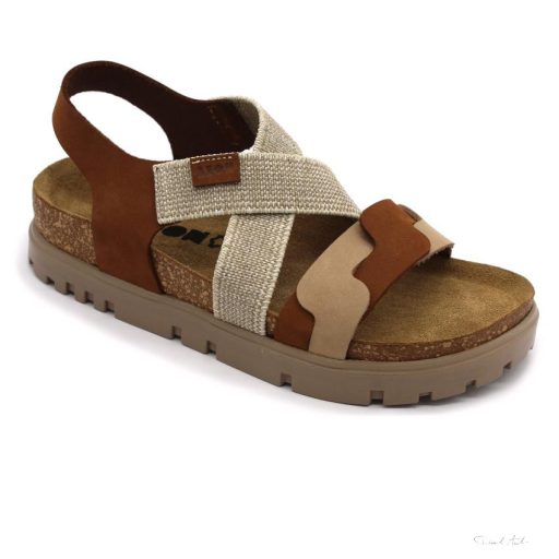 6301 LEON COMFORT NŐI BŐR SZANDÁL-barna , csak 38-as méret