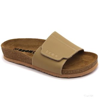   LEON 4022 COMFORT NŐI BŐR PAPUCS - bézs , csak 39-es méret