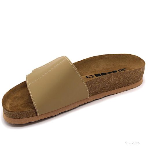 LEON 4022 COMFORT NŐI BŐR PAPUCS - bézs , csak 39-es méret