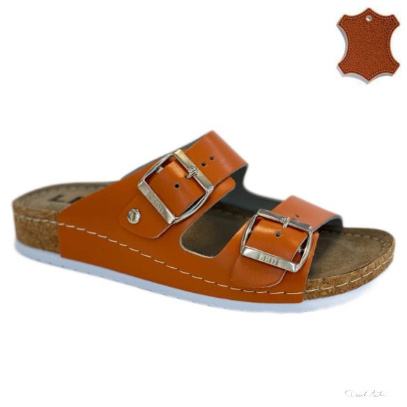 LEDI Anatomic | Női bőr papucs 92/ORA narancssárga | csatos