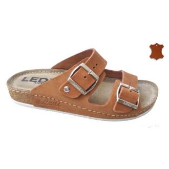 LEDI Anatomic | Női bőr papucs 92/NB1 rozsdabarna | csatos