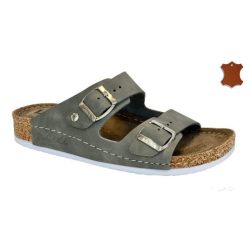 LEDI Anatomic | Női bőr papucs 92/NB3 szürke | csatos