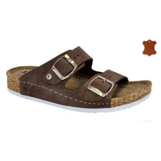   LEDI Anatomic | Női bőr papucs 92/NB4 sötétbarna | csatos