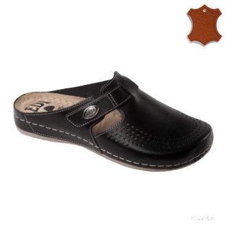 LEDI Anatomic | Női bőr klumpa 710/10/fekete tépőzáras