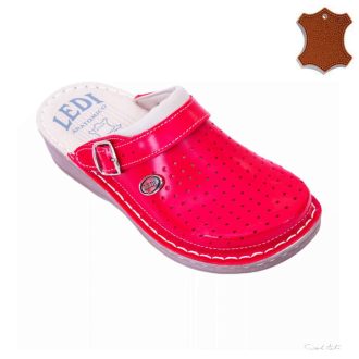   LEDI Anatomic | Női bőr klumpa 663/24/piros-hátrahajtható pánt