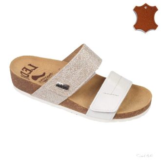   LEDI Anatomic | Női bőr papucs  951/E1   fehér -törtarany