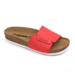   LEON 4022 COMFORT NŐI BŐR PAPUCS - piros  ,csak 38-as méret 