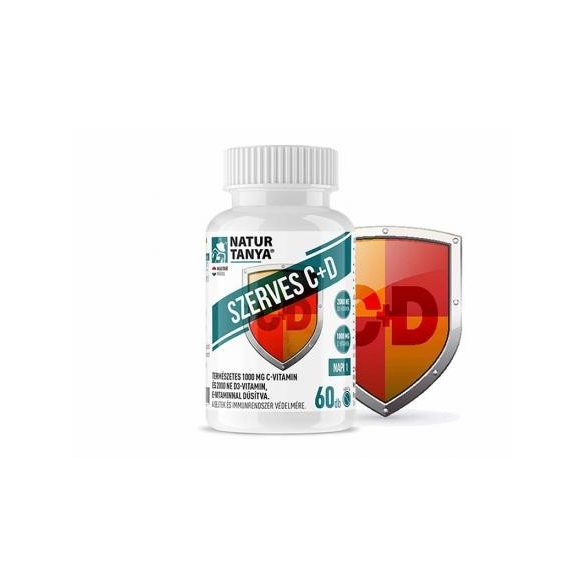 Natur Tanya® Szerves C+D vitamin tabletta - 1000mg C- és 2000IU D-vitamin, 10mg E-vitaminnal dúsítva 60x