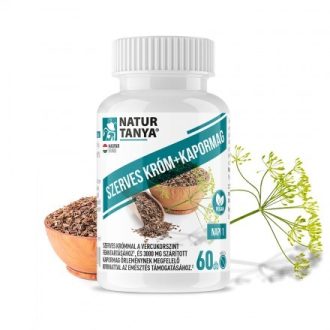   Natur Tanya® 3000mg Kapormag kivonatot és 120mcg szerves krómot tartalmazó étrend-kiegészítő tabletta 60x