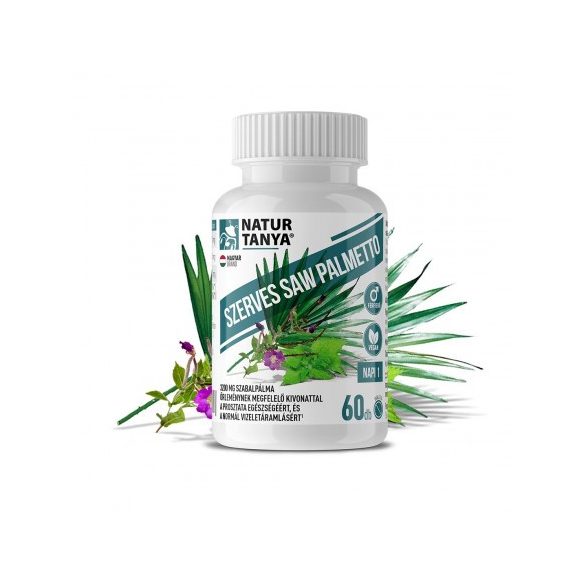 Natur Tanya® Szerves Saw Palmetto - Férfiegészség; prosztata, libidó, kopaszodás 60x