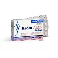   Szerves Króm Aktív tabletta - 200 mcg króm-ionnal tablettánkként. Normál vércukorszint és anyagcsere 60x