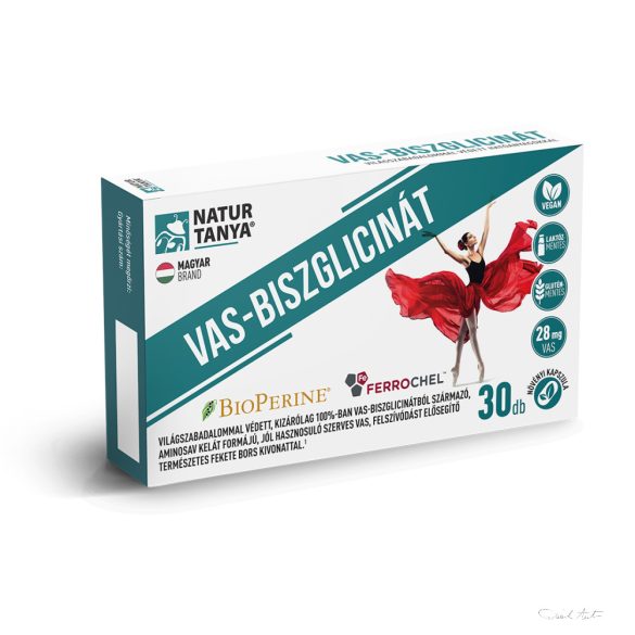 Natur Tanya® Szerves, vegán vas 30x - Világszabadalommal védett vas-biszglicinát és vérképző vitaminok