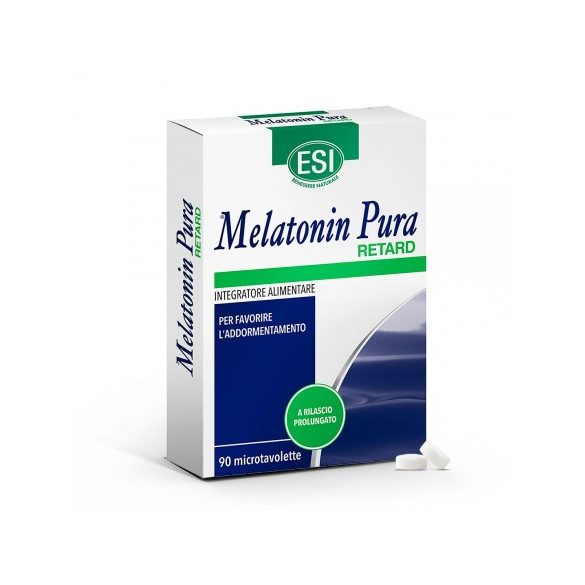 ESI® Melatonin Pura RETARD – lassú felszívódású, vegán melatonin étrend-kiegészítő tabletta 90 db