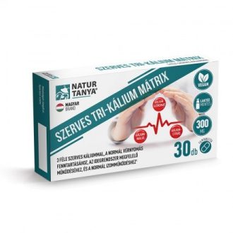   Natur Tanya® Szerves Tri-kálium mátrix 30x - 3 féle szerves káliummal a normál vérnyomás és izomműködés fenntartásához, az idegrendszer megfelelő működéséhez