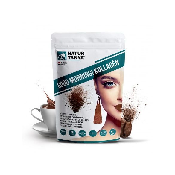 Natur Tanya® Good morning! Kollagén cappuccino 320g - hal és marha kollagén peptidek, biotin, C-vitamin és cink-biszglicinát