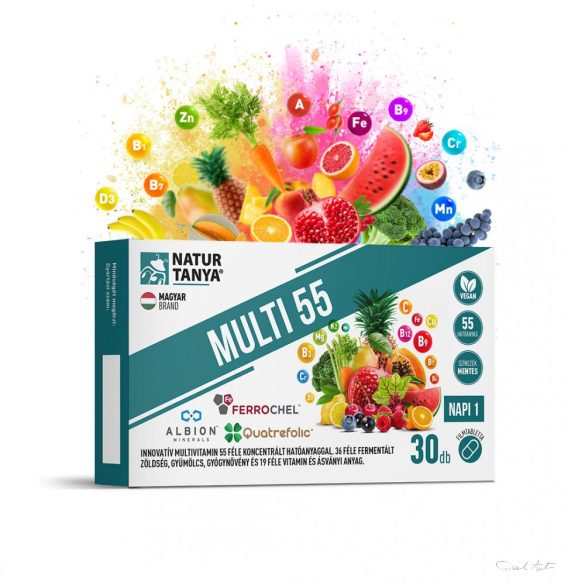 Natur Tanya® MULTI 55 – Fermentált multivitamin 55 féle koncentrált hatóanyag, 36 fermentált zöldség, gyümölcs, gyógynövény és 19 vitamin, ásványi anyag
