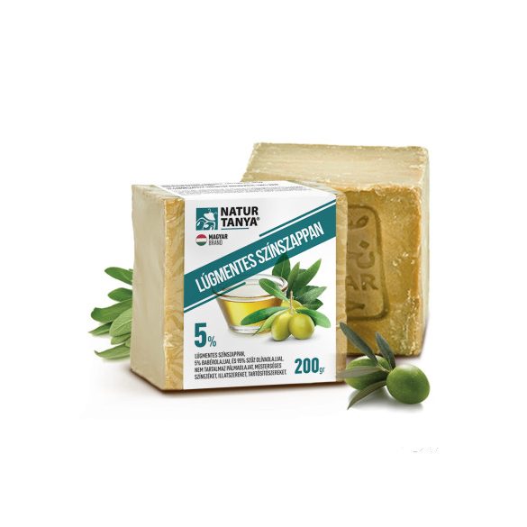 Natur Tanya® Lúgmentes Színszappan - 5% Babérfaolaj és 95% Olívaolaj. 2000 éves receptúra, 0,001% lúg! 200g