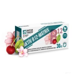   Natur Tanya® Aktív B12-Mátrix 30x - Magas hatóanyag-tartalmú, bioaktív és fermentált B12-vitamin rágótabletta, természetes vadcseresznye ízben.