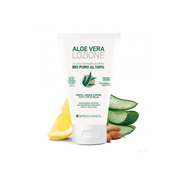Natur Tanya® S. ECOBIO minősítésű 100%-os Aloe vera FESZESÍTŐ TESTÁPOLÓ Shea vaj, mandulaolaj, hialuronsav, édesgyökér glicirretinsav, citromhéj olaj és természetes E-vitamin   150 ml