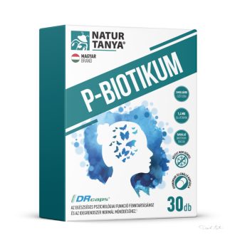   Natur Tanya® P-BIOTIKUM 30x - nemzetközi törzsgyűjteményben letétbe helyezett, szabadalmazott baktériumtörzsek (CEREBIOME®) + B6-vitamin, gyomorsav-ellenálló növényi kapszulában