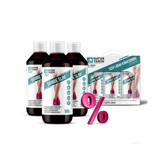 Natur Tanya® 60 napos Gambe Slim® Szép lábak kúracsomag – Ivókúra a karcsú és egészséges lábakért 3 x 500 ml 