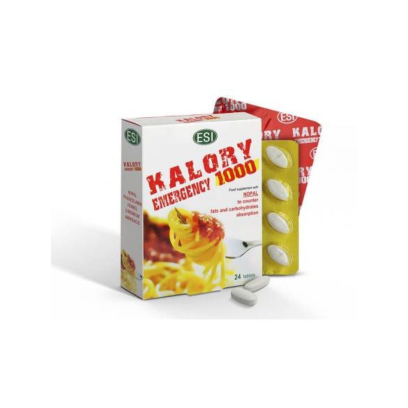 ESI® Kalory emergency 24x - Nopal kaktusz alapú tabletta, csökkenti az együtt elfogyasztott ételek GI- értékét.